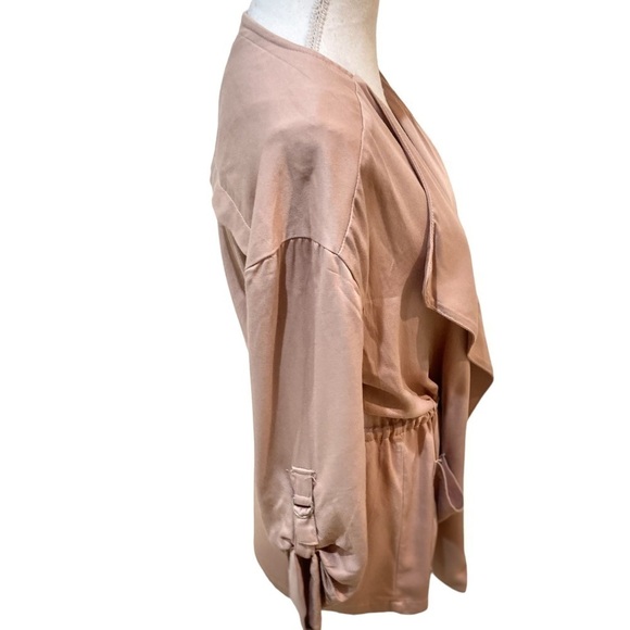 NWT Stoosh dusty blush lightweight open front casual jacket pockets size medium - Picture 4 of 9